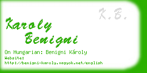 karoly benigni business card